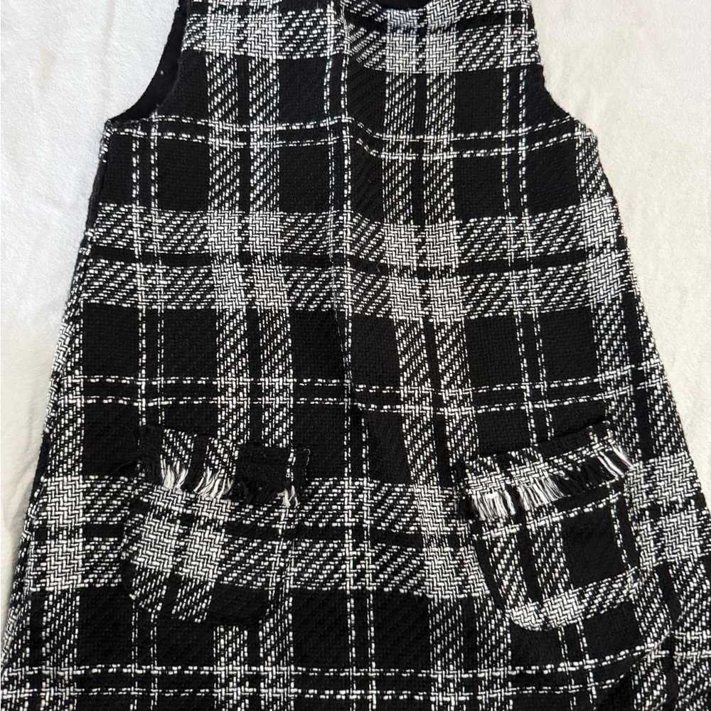H&M Black and White Plaid Sleeveless Girls' Dress